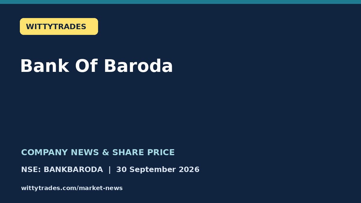 Bank Of Baroda company news and share price coverage for 30 September 2026