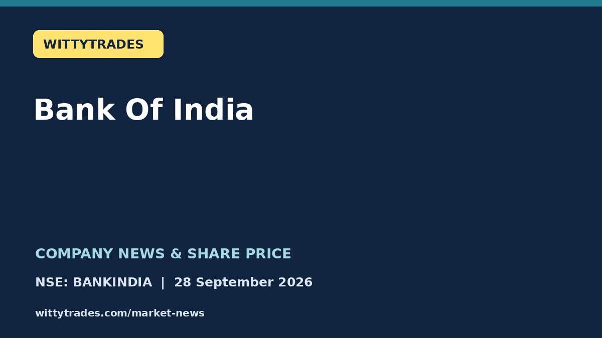 Bank Of India company news and share price coverage for 28 September 2026