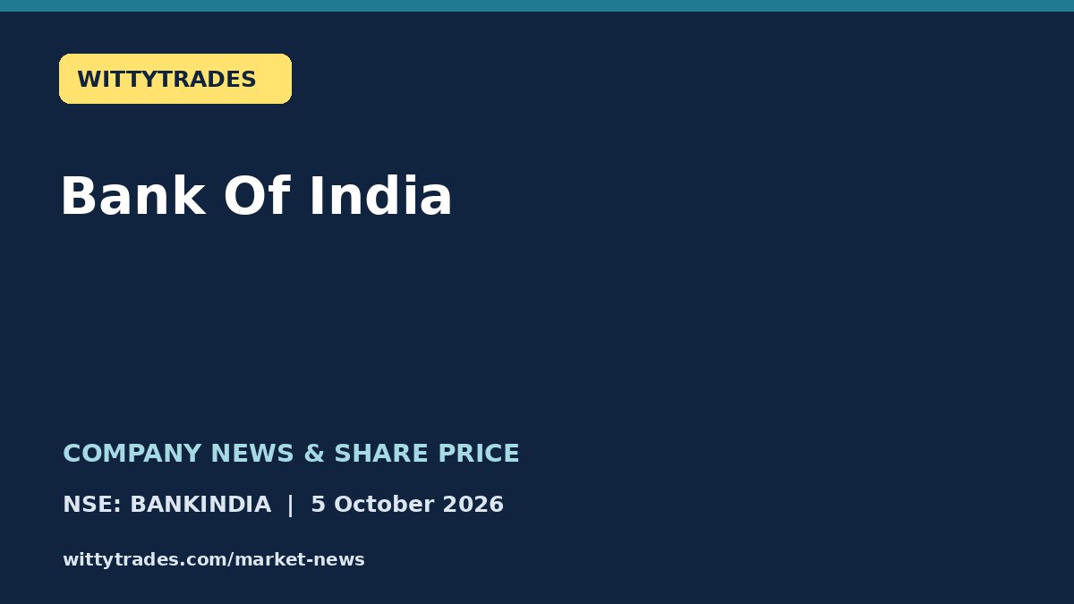 Bank Of India company news and share price coverage for 5 October 2026