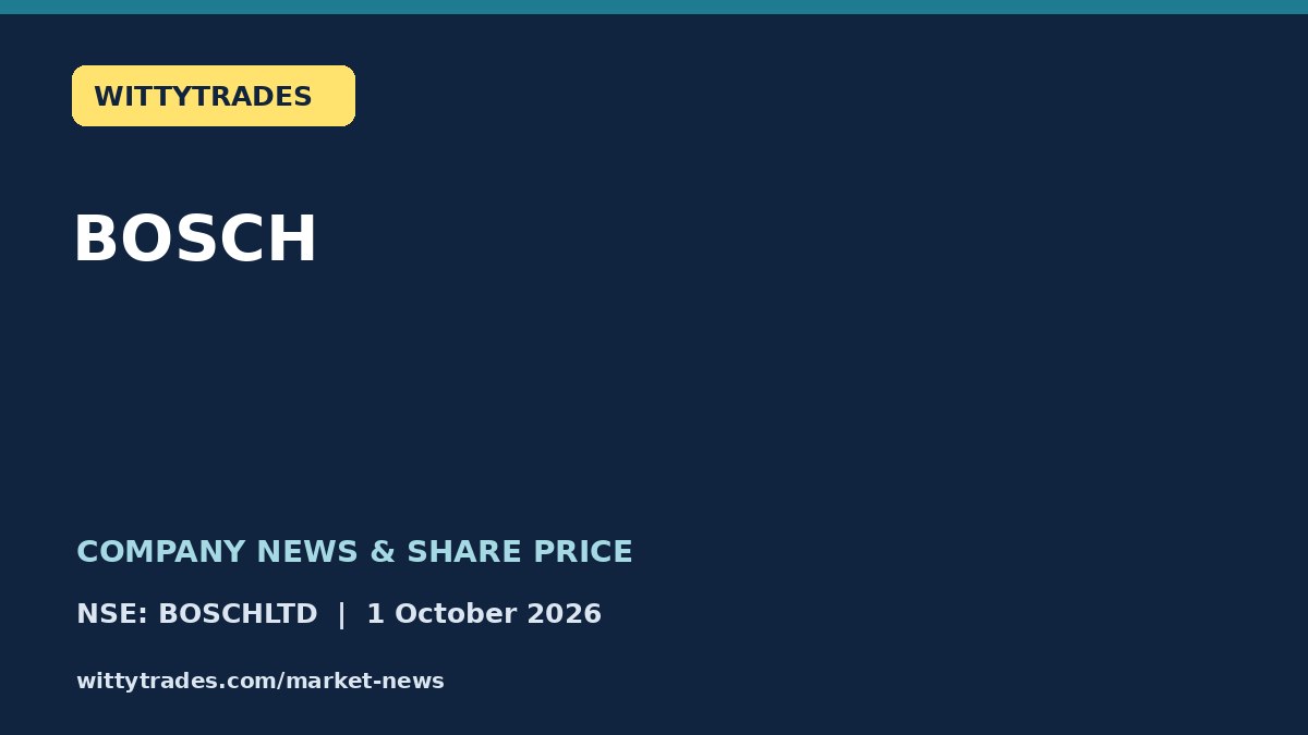 BOSCH company news and share price coverage for 1 October 2026