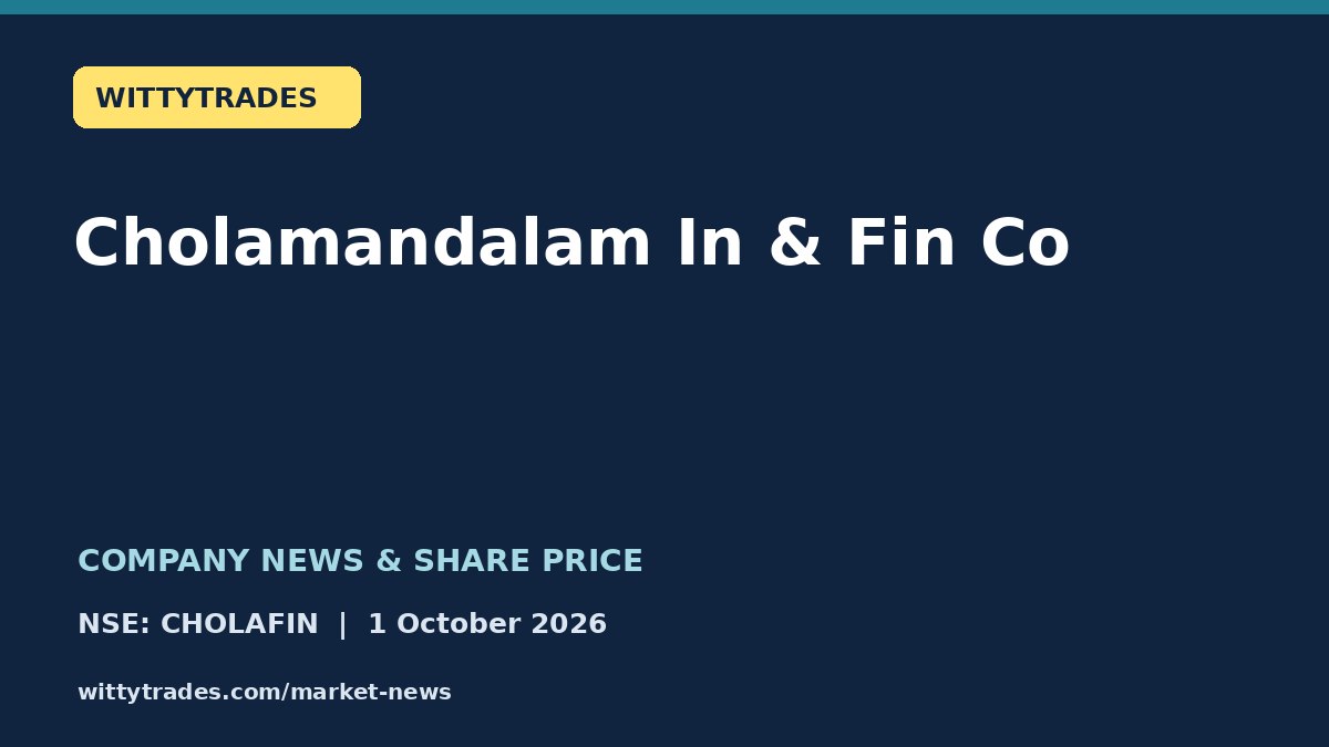 Cholamandalam In & Fin Co company news and share price coverage for 1 October 2026