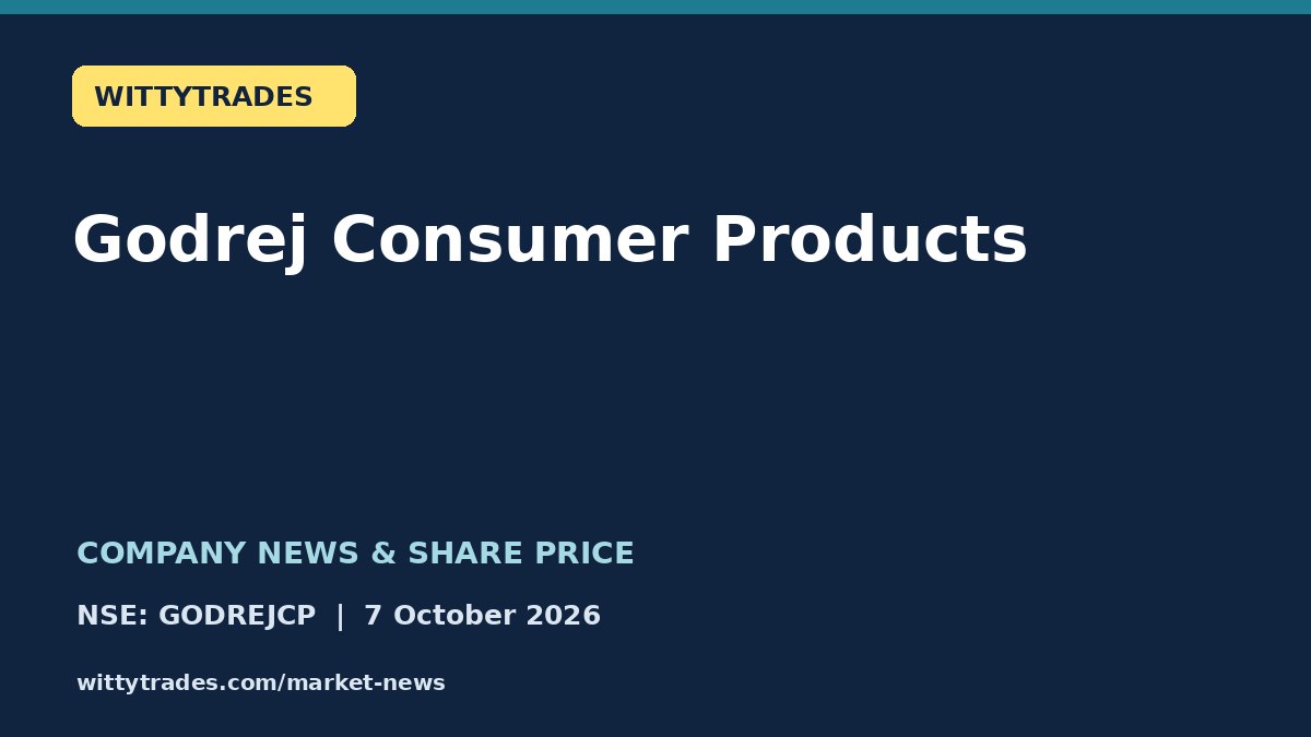 Godrej Consumer Products company news and share price coverage for 7 October 2026