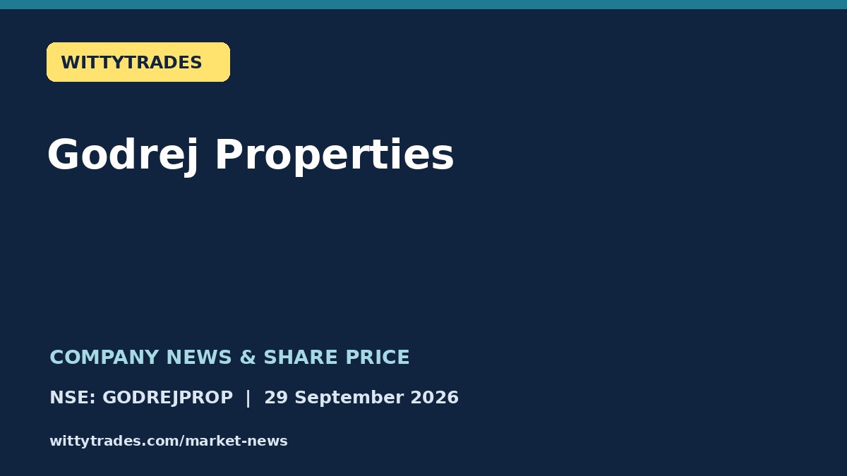 Godrej Properties company news and share price coverage for 29 September 2026