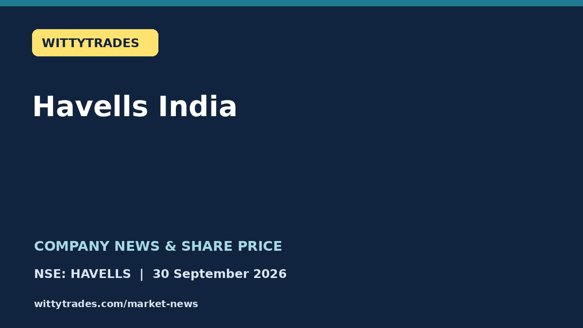 Havells India company news and share price coverage for 30 September 2026