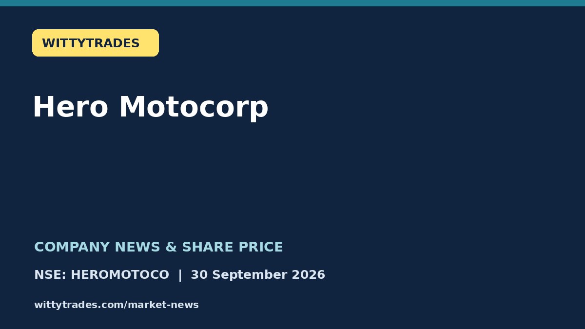 Hero Motocorp company news and share price coverage for 30 September 2026
