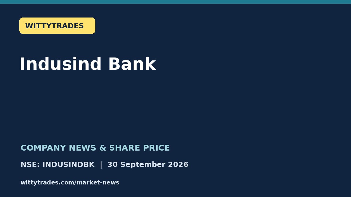 Indusind Bank company news and share price coverage for 30 September 2026