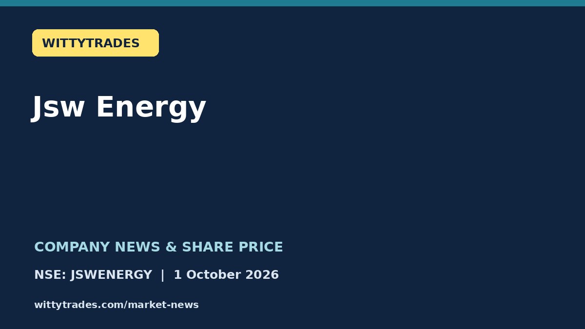Jsw Energy company news and share price coverage for 1 October 2026